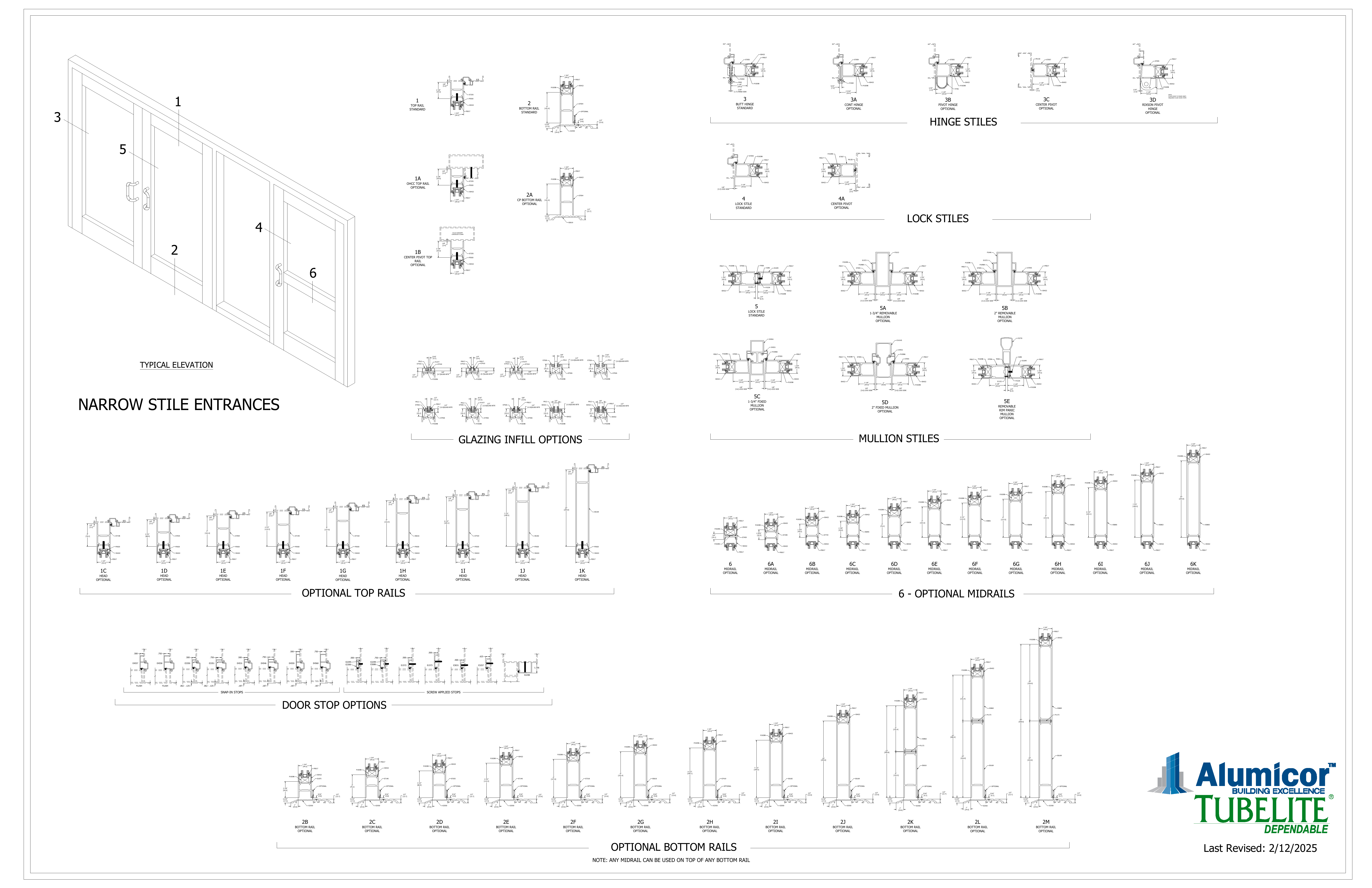 Tubelite Standard Narrow Stile Entrance perimeter technical sheet excerpt