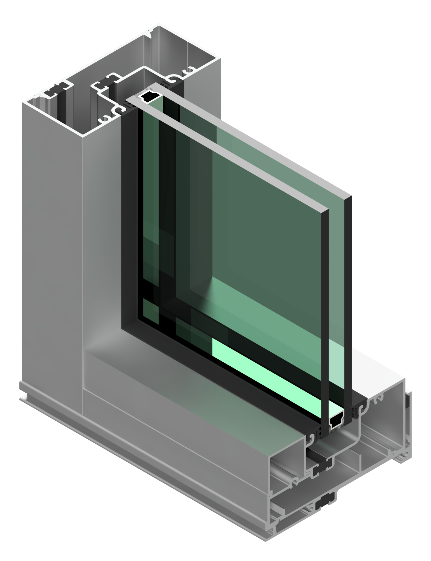 Tubelite T14000 thermally broken storefront rendering